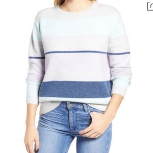Caslon crewneck sweater in grey blue evie stripe S